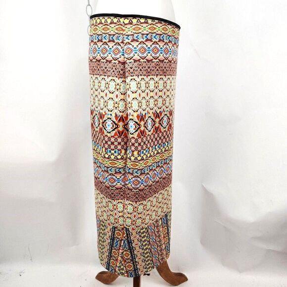 Bisou Bisou Michele Bohbot Geo Ikat Graphic Print Stretch Pull On Pencil Skirt L - Picture 2 of 5